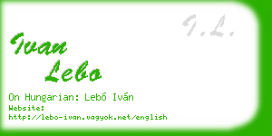 ivan lebo business card